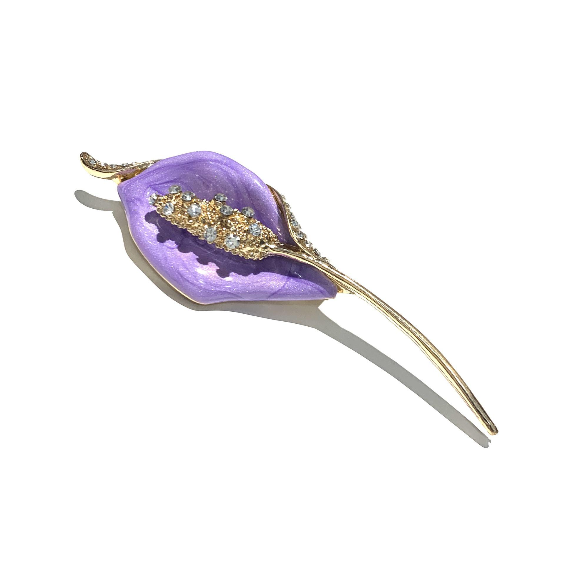 Retro Enamel Painted Calla Lily Brooch - Exquisite Tulip Corsage Gift