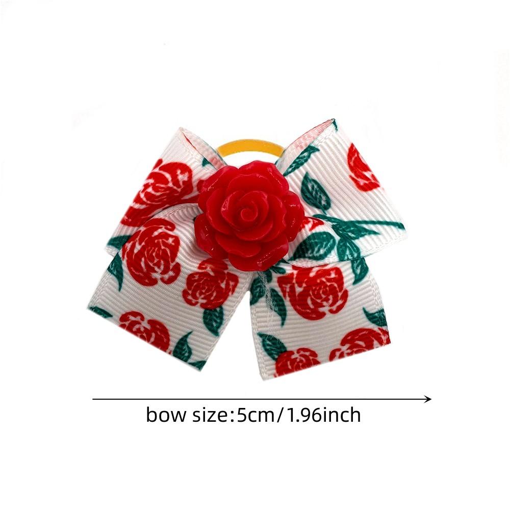 50/100pcs Valentine's Day Pet Dog Hair Bows for Puppy Small Dogs Grooming Bows Dog Hair Accessories Pet Supplies Pink Bows