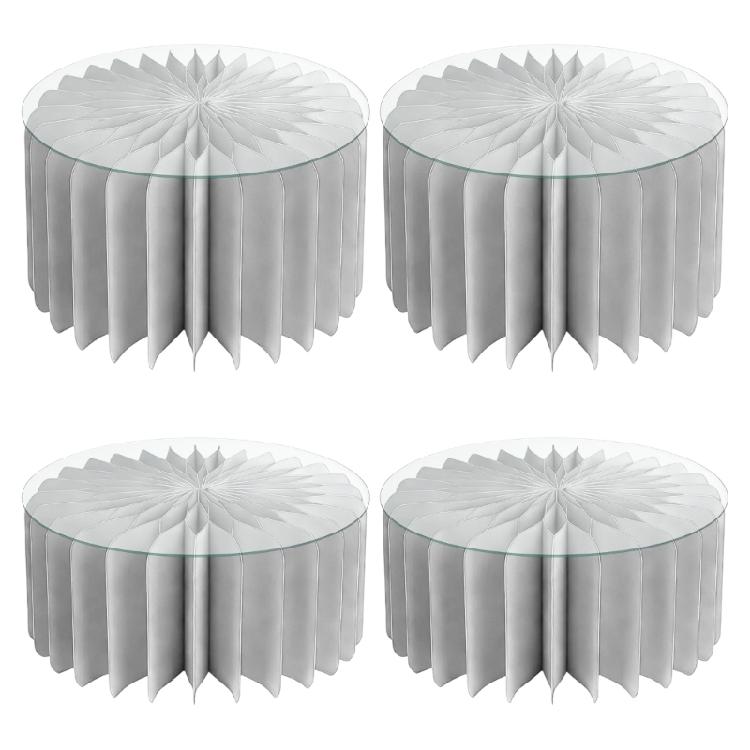 

Pack of 4 Foldable User Friendly Dessert Stands for Cake Display Multiple Tiers Configuration Stable Use Treats Holders білий