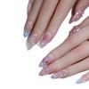 3D Carved Almond Wearable Nails - Handmade Exquisite Summer Nail Art