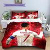 Football Ronaldo Pattern Bedding Home Decoration Birthday Gift (1 * duvet cover + 2 * pillowcase, without core)