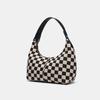 IELGY Ladies Underarm Bag Checkerboard Checkerboard Contrast Color Crescent Bag