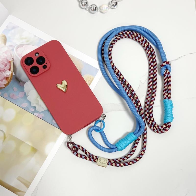 Crossbody Lanyard Case For Xiaomi 15T Mi 17 Pro Max Redmi 15 15C Note 14 Pro Plus 14C 14T Strap Shockproof Anti-Loss Love Cover