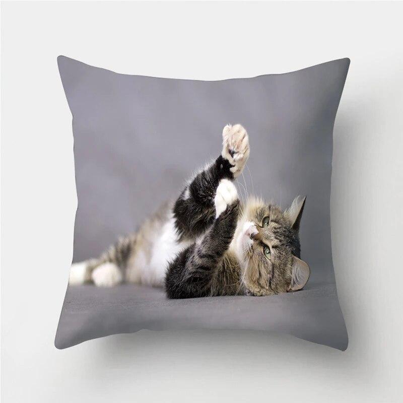 Cute Cat Print Decorative Cushion Pillowcase  Cover Pillow Sofa Living Room