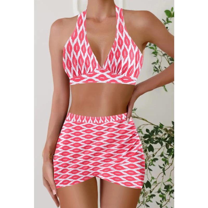 

Купальники Женский купальник Push Up Бикини Комплект с высокой талией Купальный костюм Пляжная одежда Купальник Плюс Размер 3XL розы красного