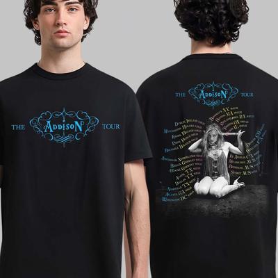 Addison Rae Die Addison Tour 2025 Tourplan Tourdaten Foto-Kunst Beidseitiges Shirt