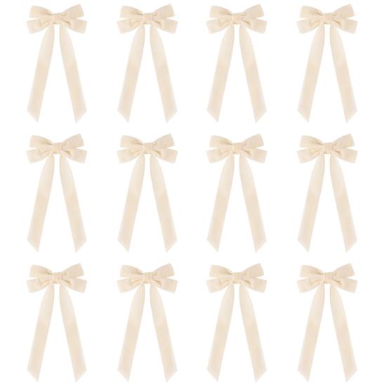 12Pcs Christmas Velvet Bows Rustic Vintage Velvet Ribbon Bows for DIY Crafts Gift Wrapping Tree Garland Wreath Xmas Decoration