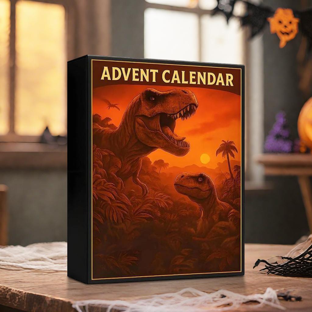 Dinosaur Park Advent Calendar 2025 with 24 Surprise Figures Christmas Advent Calendar for Halloween and Christmas