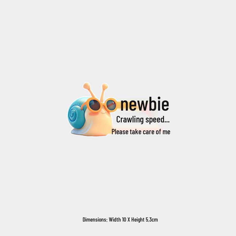 Reflective Waterproof Rear Windshield Sticker:  Newbie Driver, Please Be Cautious