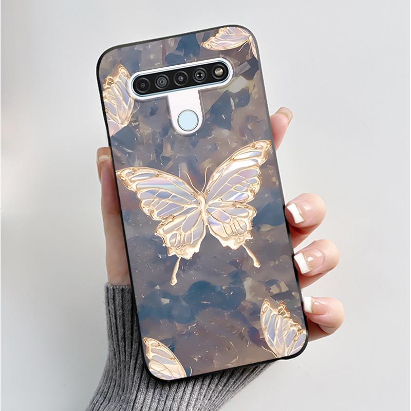 Printing Pattern Case For LG Q61 / LG K61 / LG Q70 Cover Fundas Soft Silicone Black Shell Cute Flower Cartoon Casing Coque Capa