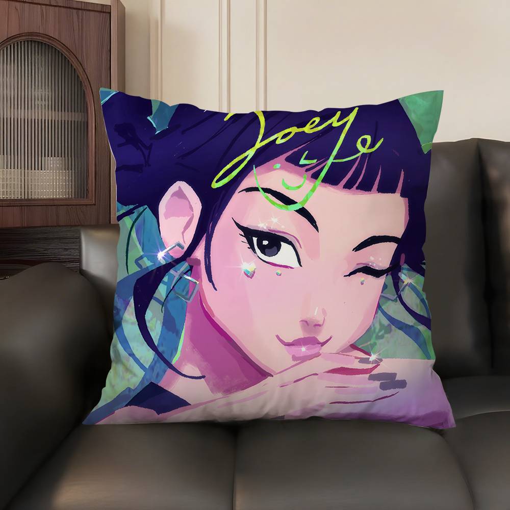 Anime K-Kpop Demon Hunters Pillow Case Sofa Living Room Bedroom Double-sided Printing Square Cushion Nap Time Cushion Cover