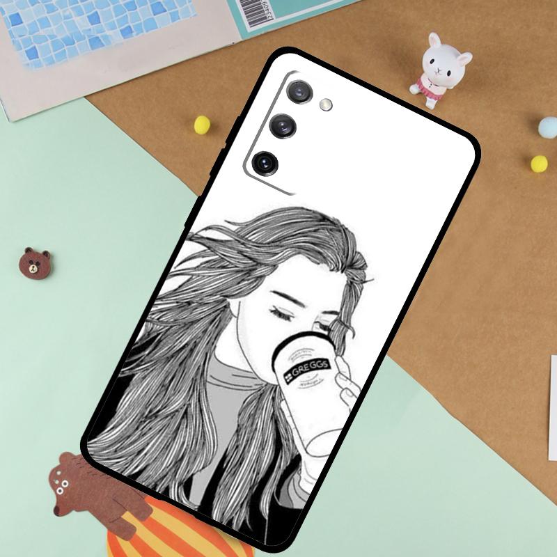 OK but first coffee Case For Samsung Galaxy S23 S22 Ultra S21 S20 FE S8 S9 S10 Note 10 Plus Note 20 Ultra Cover