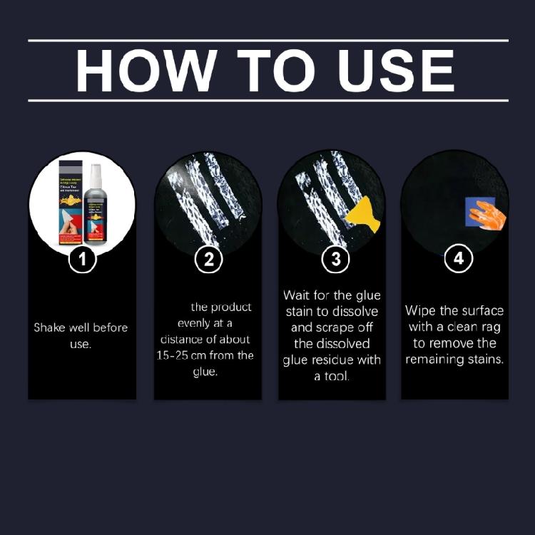 100ml 3.38oz Glass Sticker Cleaner Adhesive Remover Cleaner Remover Car Glass Tape Label Cleaner Multifunction