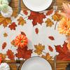 Fall Harvest Maple Leaf Linen Table Runner Holiday Party Decor Reusable Farmhouse Kitchen Dining Table Runner Autumn Decorations
