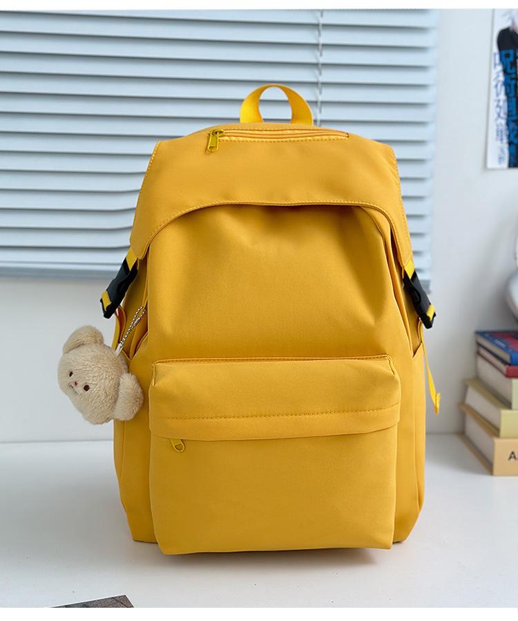The Schoolbag Is Simple and Versatile, the Korean Version Is Solid Color, Light and Trendy Casual Back.