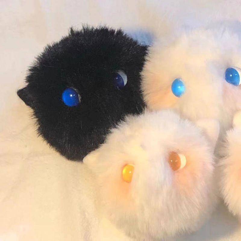 Cat Cute Blush Plush Keychain Soft Furry Handmade Backpack Decoration Souvenir