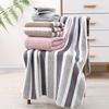 8-Piece Coral Fleece Towel Set Super Soft & Highly Absorbent Bath & Face Towels Narrow & Wide Stripe Design Shedding Resistant for Bathroom Spa