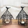 Outdoor Dual-use Wire Birdcage Hanging Basket Candlestick Garden Hanging Basin Decoration Hanging Bird Feeder for Outdoor Gifts