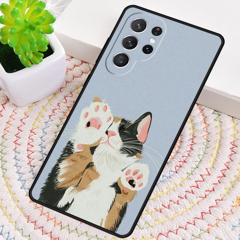 Süße Cartoon-Katze Handyhülle für Samsung Galaxy note 10 pro S26 Ultra S23 S24 FE S25 S21 S22 PLUS stoßfeste Abdeckung
