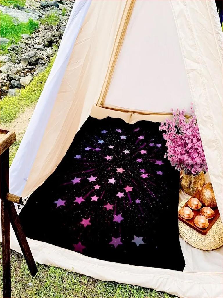 Celestial Night Sky Reversible Flannel Throw Blanket For Stargazers Allseason Comfort Cosmic Dreams Gift50X60