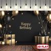2D Flat Printing Black Gold Balloon Happy Birthday Photography Background
