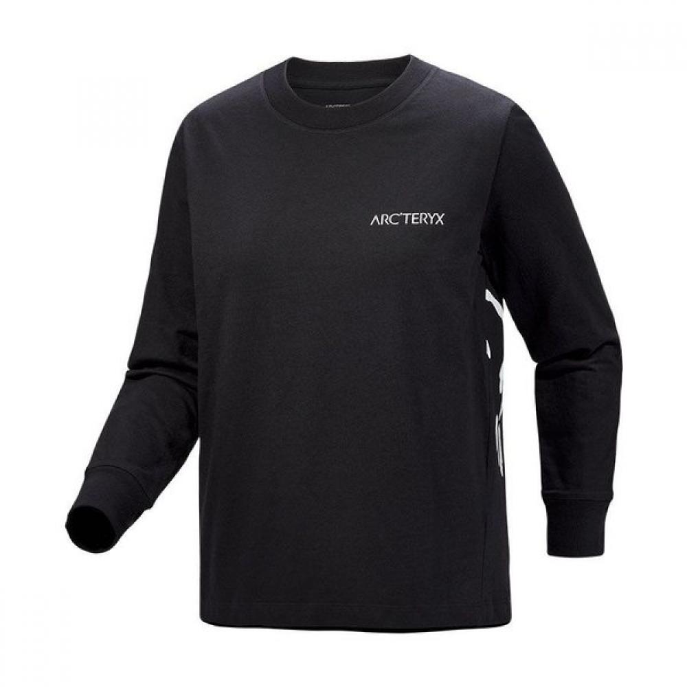 Arcteryx Women S Crag Cotton Bird Crew Neck Shirt lS atqSw08469 BLACK / WHITE / XS