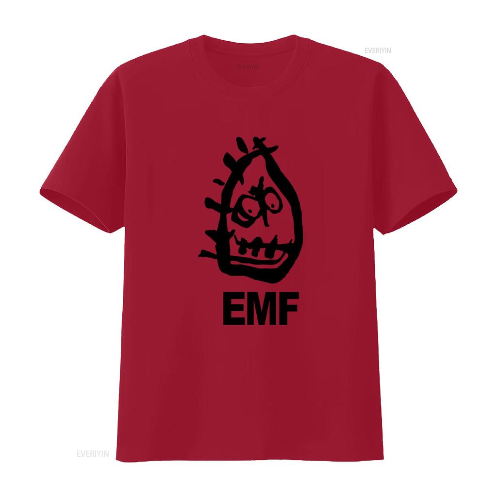 Rare EMF Alternative Rock Band Concert Tour Print T Shirt Vintage Washed Unisex Comfortable Streetwear Versatile