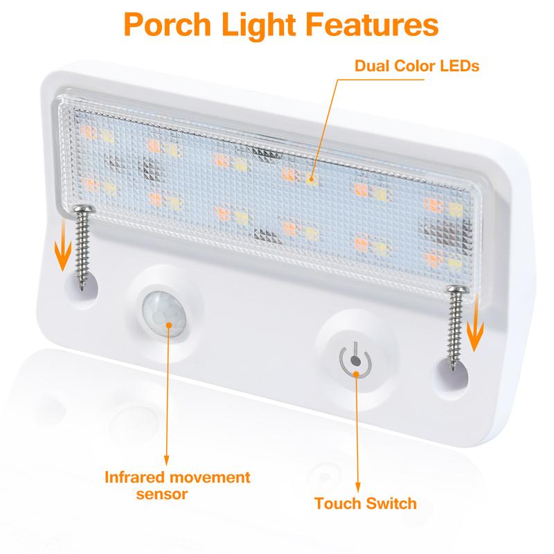 3 Colors Awning Proch Light Interior Wall Universal 12V IP67 Waterproof Marine Caravan Camper Trailer Exterior Camping Bar Lamp