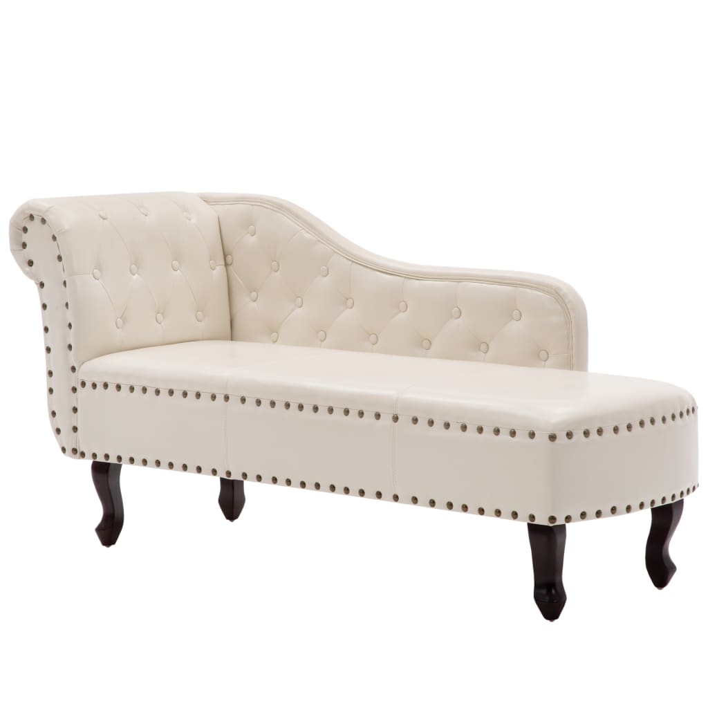 Vidaxl Weiß - Chaiselongue Creme Kunstleder - Bild 3