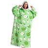 Kvinner Vinter Fleece Hettegenser Morgenkåpe Oversized Teppe med Ermer 140cm Kjempe TV Hettegensere Sweatshirts Koselig Komfortabel Varm