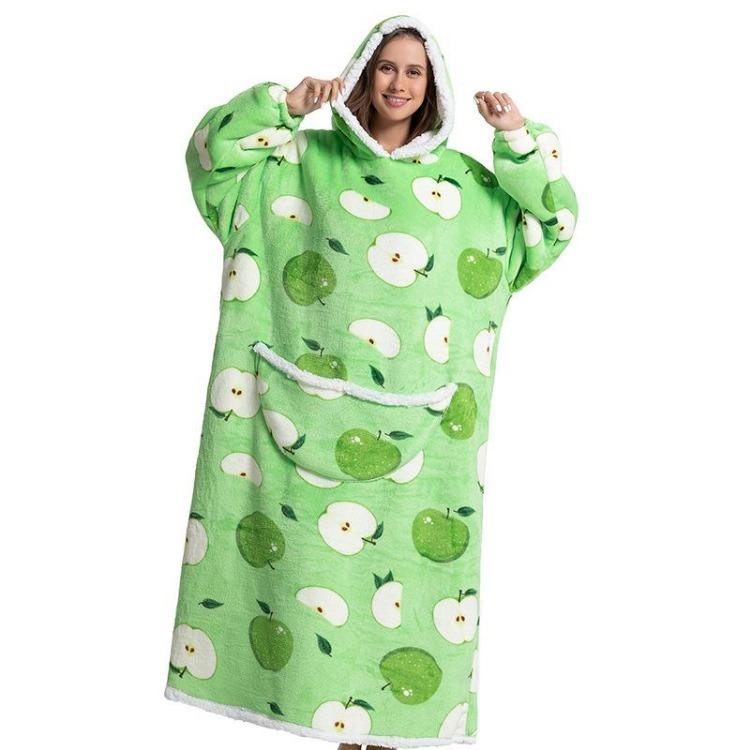 Kvinner Vinter Fleece Hettegenser Morgenkåpe Oversized Teppe med Ermer 140cm Kjempe TV Hettegensere Sweatshirts Koselig Komfortabel Varm
