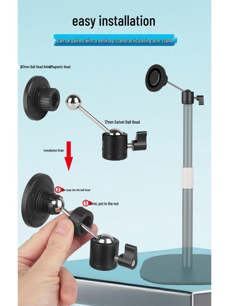 360° Rotating Magnetic Mount for Phones & Tablets - Live Streaming & Car Vent Use