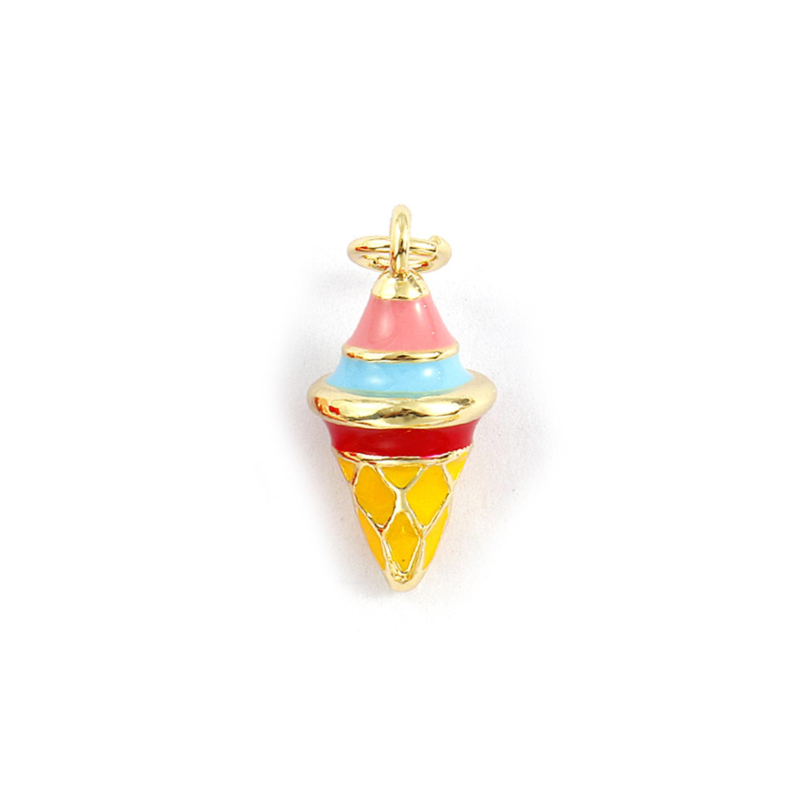 

1 Piece Brass Charms 18K Gold Plated Enamel 3D Crayon Ice Cream Bread Cup Pendant For DIY Necklace Keychains Jewelry Making