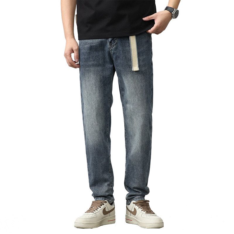 Foreign Trade Surplus American Retro Jeans for Men, Spring and Autumn, Loose Casual Tapered Stretch Skinny Straight-Leg Pants