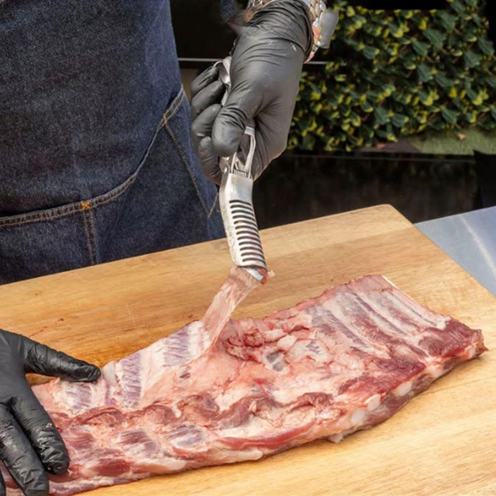 Edelstahl Rippchen Vorbereitung Pro Rutschfest Rippchenmembran Entferner Neu BBQ Rippchen Schäler BBQ Zubehör