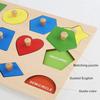 Montessori Puzzle dla Niemowląt Drewniane Dopasowywanie Kształtów i Kolorów Tablica do Zarysowywania Rękami Geometryczne Zabawki Poznawcze do Wczesnej Edukacji