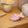 Jewelry Organizer Tray Fishtail Storage Tray, Large Capacity Groove Design, Pearlescent Pink Dish 3D Printing Desktop Ornament, for Rings And