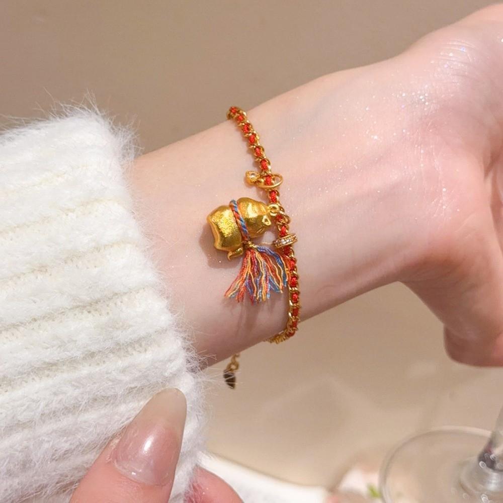 Chinese Horse Year Zodiac Horse Beads Bracelets Calabash Chinese Style Bangle  Couple