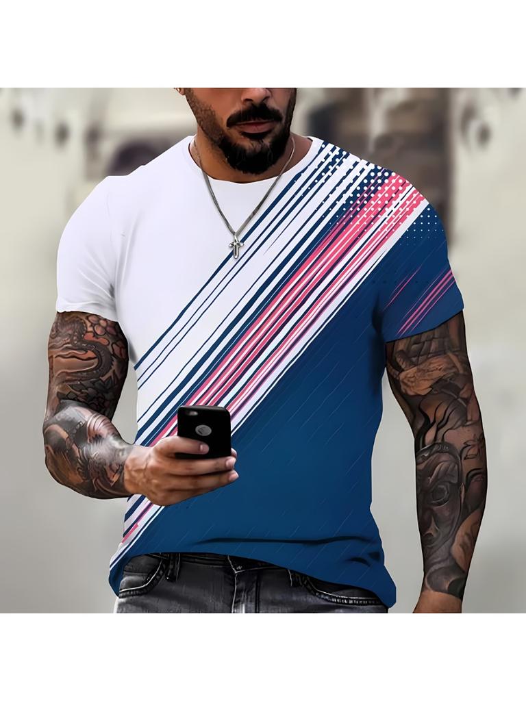 New 3D Graffiti Printed Men's T-shirt for the Summer a Casual Fashionable and Comfortable Polyester Fiber Men's