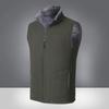 Men Winter Vest Sleeveless Stand Collar Solid Color Fleece Thick Keep Warm Plus Size Neck Protection Winter Waistcoat for Daily Wear