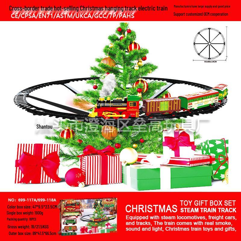 Cross-Border Christmas Electric Train Set with Lights & Music