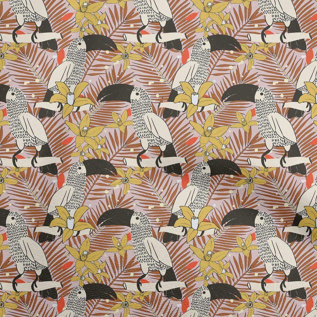 oneOone Bawełna Flex Aqua Niebieska Tkanina Tropikalny Kwiatowy z Ptakami DIY Odzież Tkanina do Quiltingu Tkanina z Nadrukiem na Metry 40 Cali