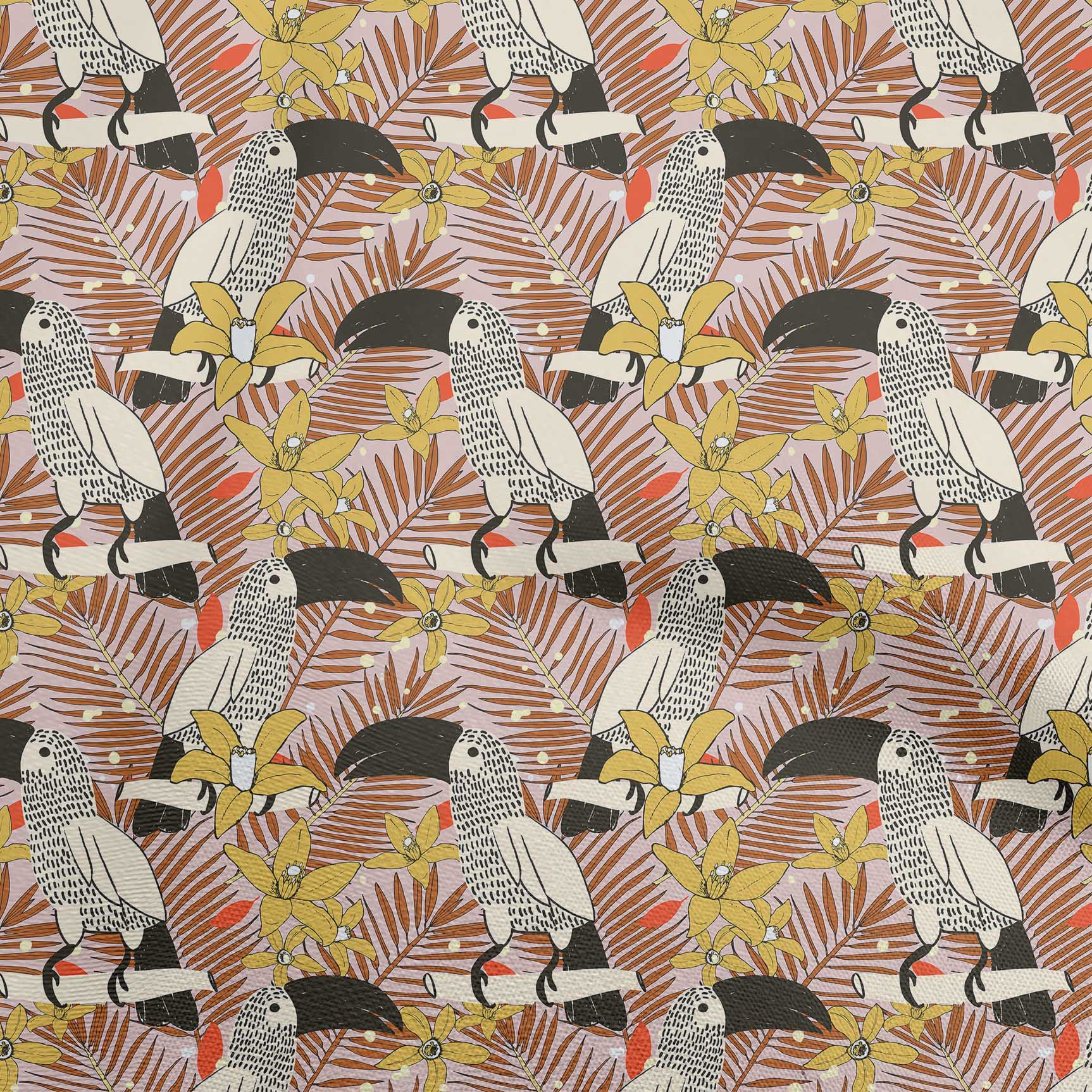 

oneOone Cotton Flex Aqua Blue Fabric Tropical Floral with Birds DIY Clothing Quilting Fabric Print Fabric by Yard 40 Inch 42InchWide-ViscoseChiffon коричневий