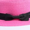 Parent-child sale sun flat straw hat boater hat girls bow summer Hats For Women kid and Beach flat panama straw hat
