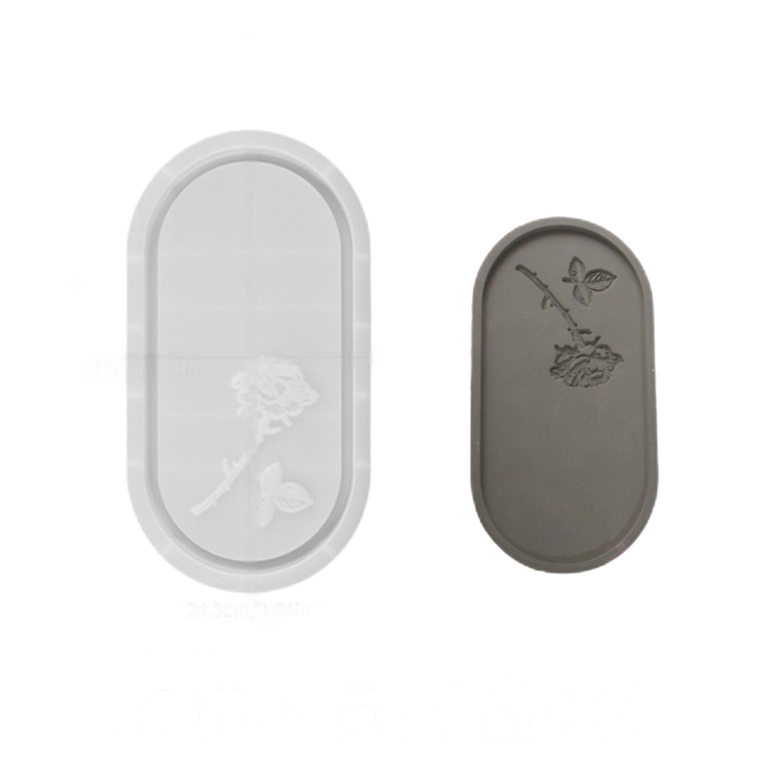 

Резной цветок овальный поднос силиконовая форма DIY бетон цементная емкость для хранения форма ювелирные изделия дисплей пластина гипс смола литьевые формы One Size