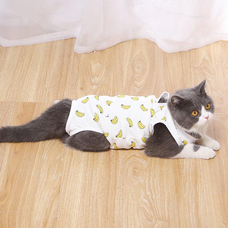 2024 summer female cat weaning clothes, thin four-legged clothes, multi-colored cat sterilization clothes with Velcro surgical clothes