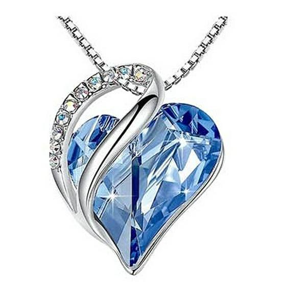 Heart-Shaped Geometric Birthstone Necklace for Women – European and American Style