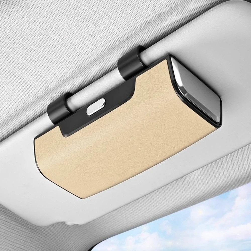 PU Leather Sun Visor Glasses Holder Glasses Protection Storage Box  Can Store AI Glasses