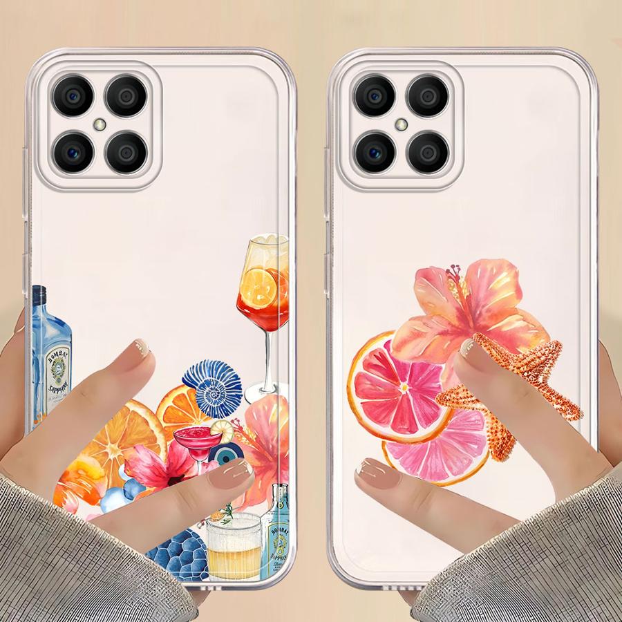 Case for Honor 90 Lite X8b X8a X9a X7b X8 X9b Soft Phone Cover Fruit Flowers