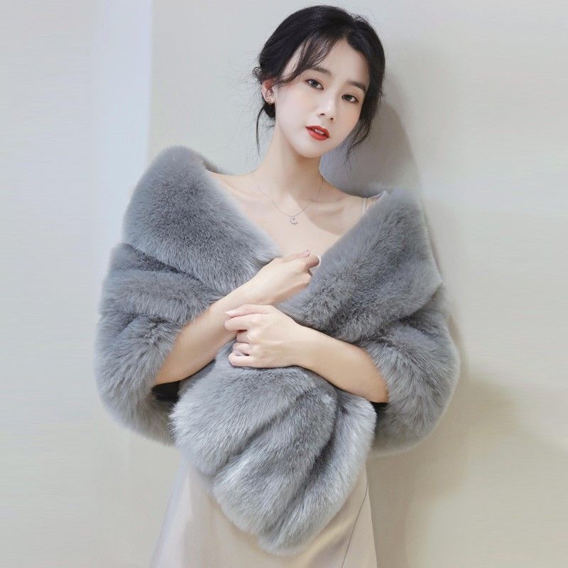 Svatební svatební šátek Dámské doplňky Imitace zvířecích chlupů Módní šaty Cheongsam s šátkem